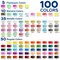 Finenolo 100-Color Watercolor Paint Set – Metallic, Fluorescent & Pastel Colors, Complete Art Kit for Artists